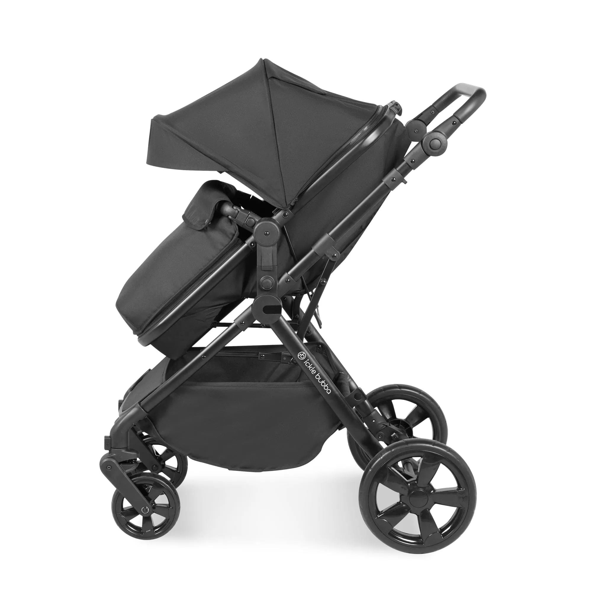 Ickle Bubba Comet I-Size Travel System With Stratus Car Seat & Isofix Base - Black / Black / Black