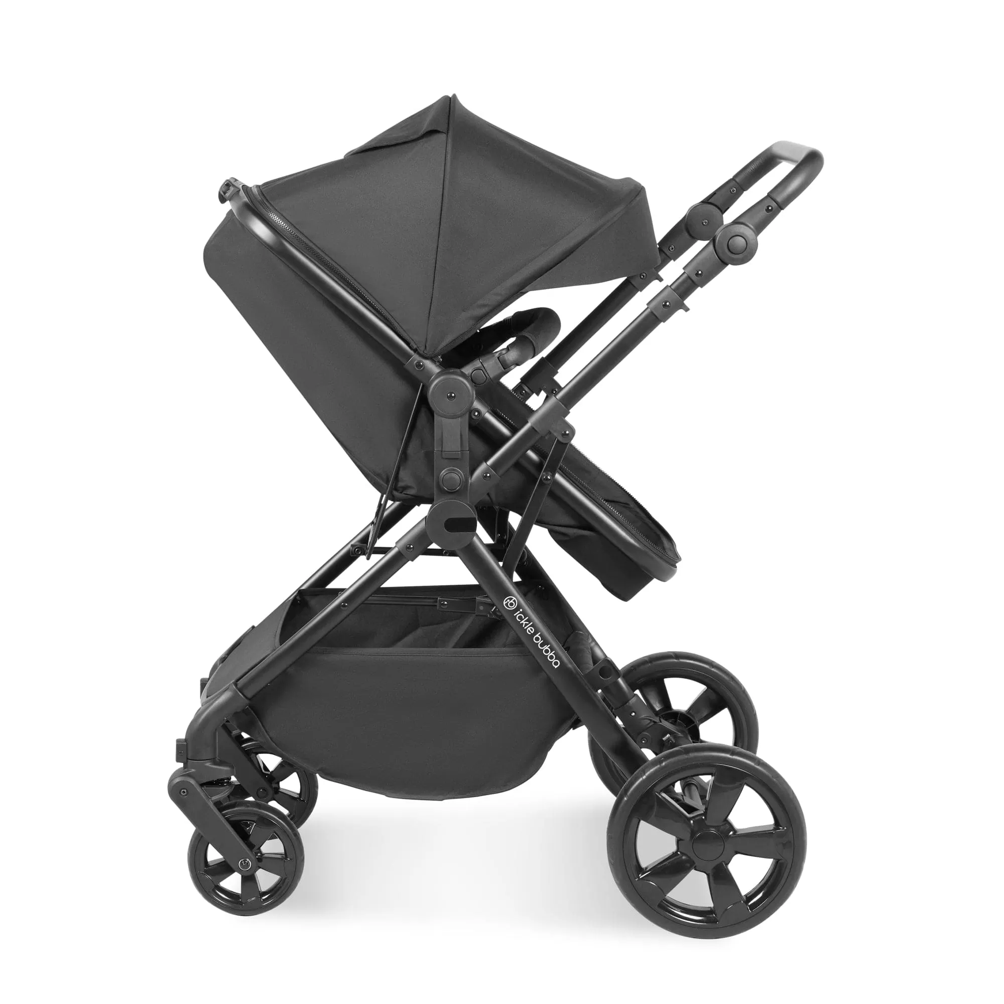 Ickle Bubba Comet I-Size Travel System With Stratus Car Seat & Isofix Base - Black / Black / Black