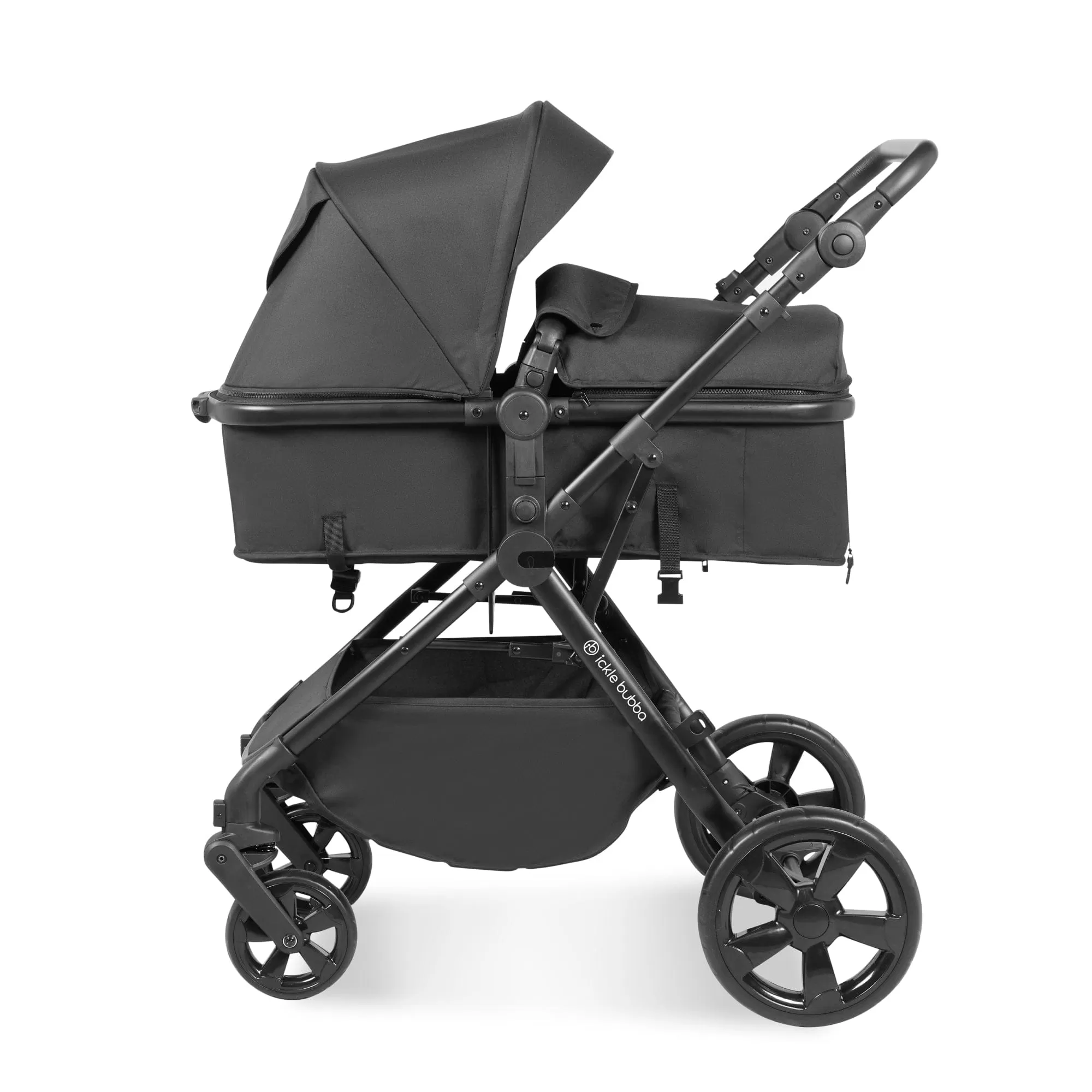 Ickle Bubba Comet I-Size Travel System With Stratus Car Seat & Isofix Base - Black / Black / Black