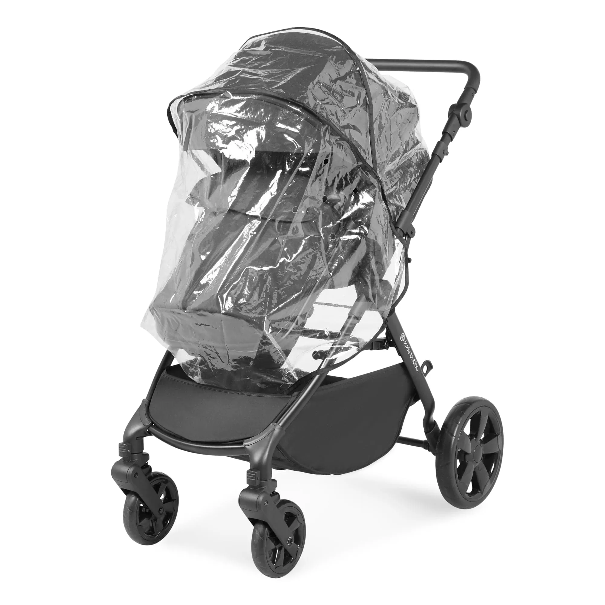 Ickle Bubba Comet I-Size Travel System With Stratus Car Seat & Isofix Base - Black / Black / Black