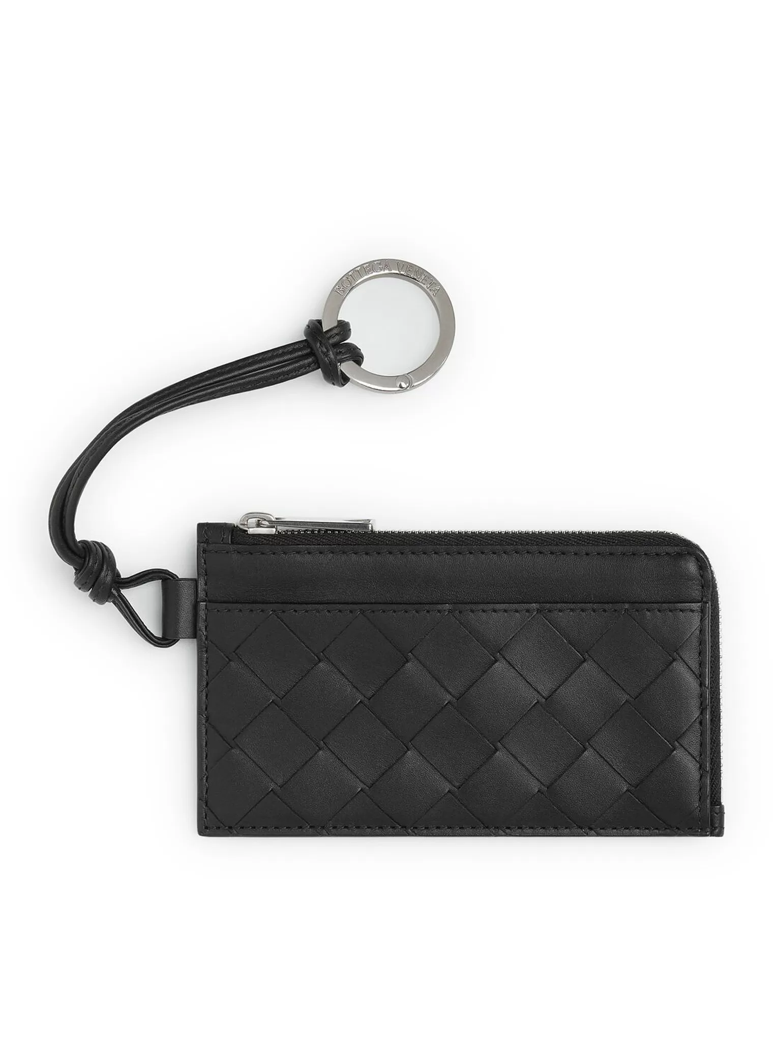 Intrecciato L-Zippered Card Holder On Strap