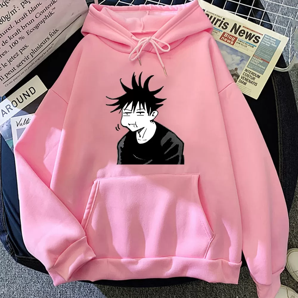 Jujutsu Kaisen Megumi Anime Sweatshirt Women Casual Hoodie Winter Fleece Streetwear Oversize