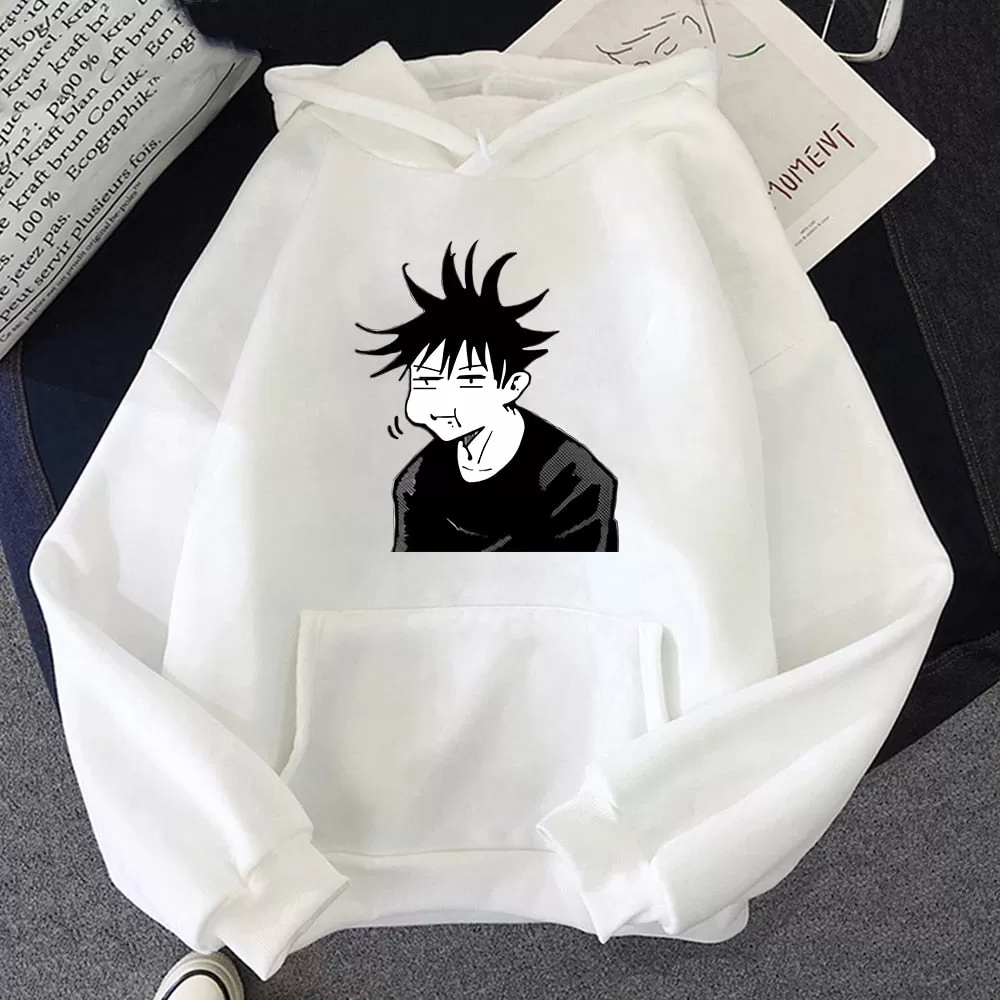 Jujutsu Kaisen Megumi Anime Sweatshirt Women Casual Hoodie Winter Fleece Streetwear Oversize