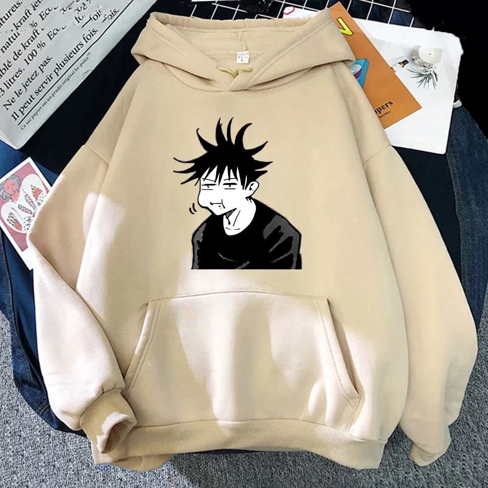 Jujutsu Kaisen Megumi Anime Sweatshirt Women Casual Hoodie Winter Fleece Streetwear Oversize