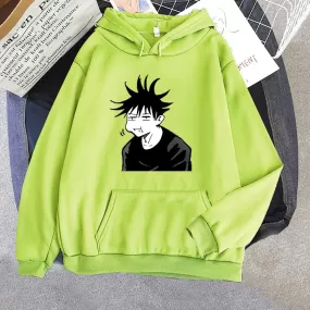 Jujutsu Kaisen Megumi Anime Sweatshirt Women Casual Hoodie Winter Fleece Streetwear Oversize