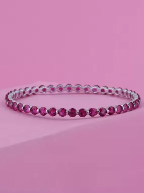 Lab Created Ruby Bangle In Sterling Silver