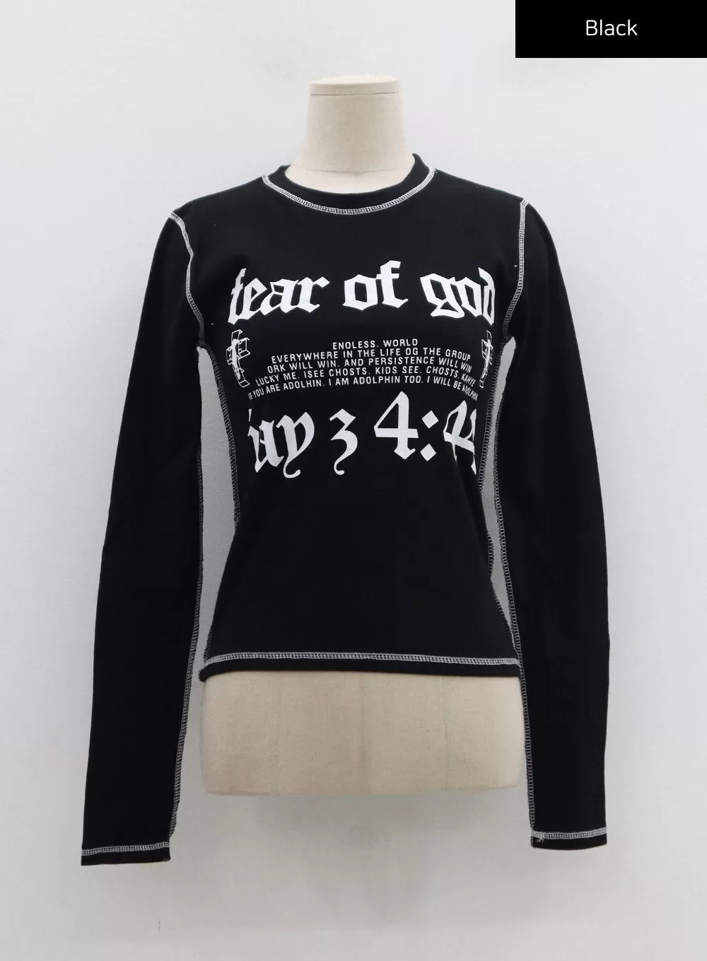 Lettering Print Long Sleeve Top CN29