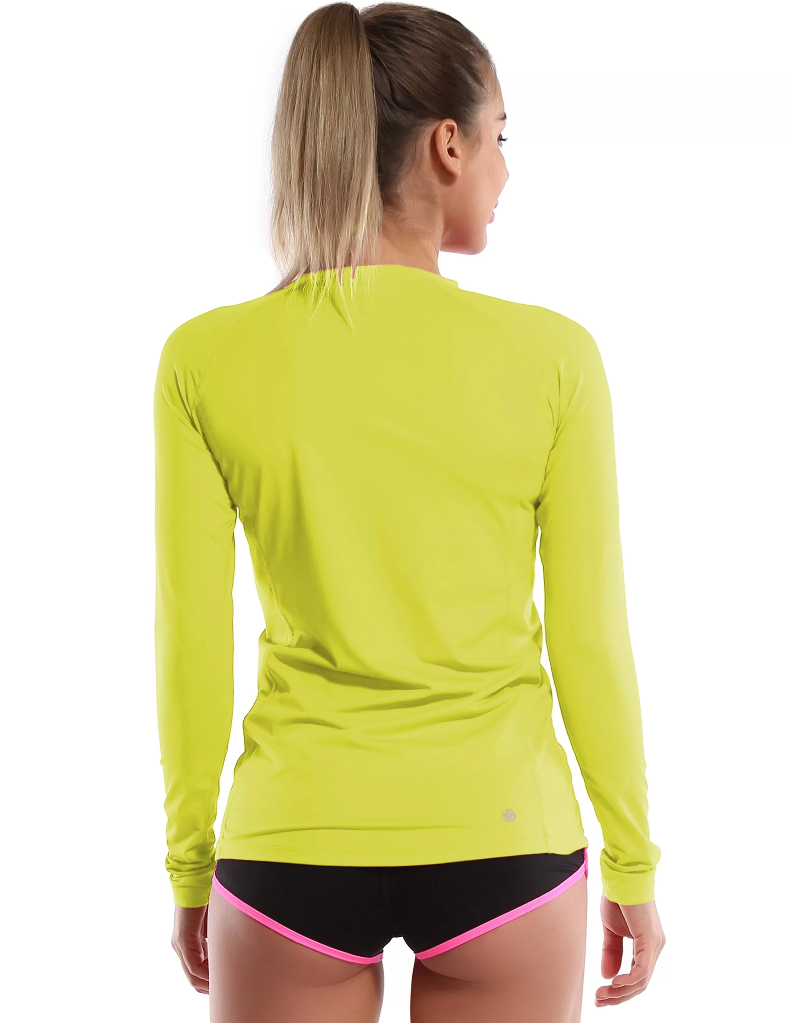 Long Sleeve UPF 50 Rashguard neonyellow_yogastudio