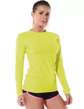 Long Sleeve UPF 50 Rashguard neonyellow_yogastudio