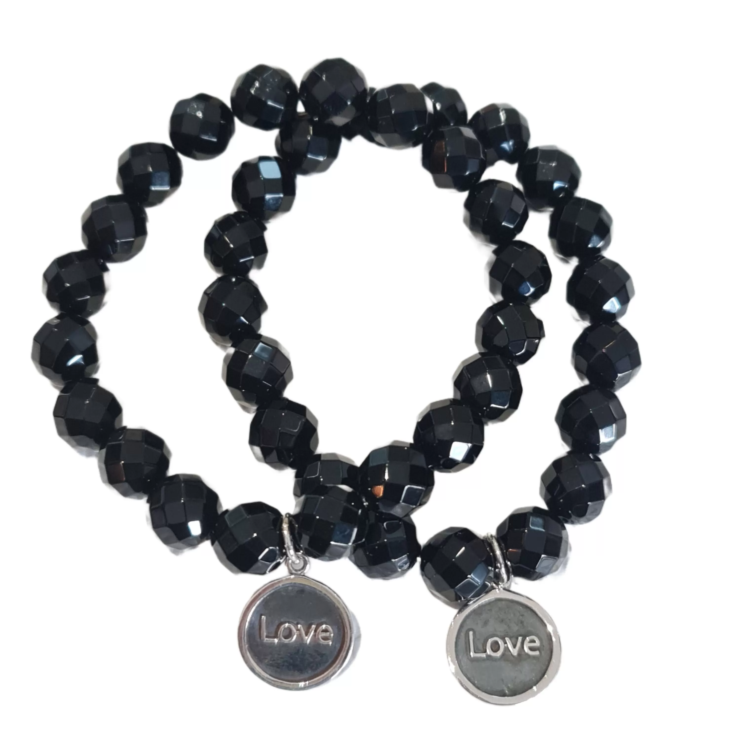 Love Black Agate stone bracelet handmade