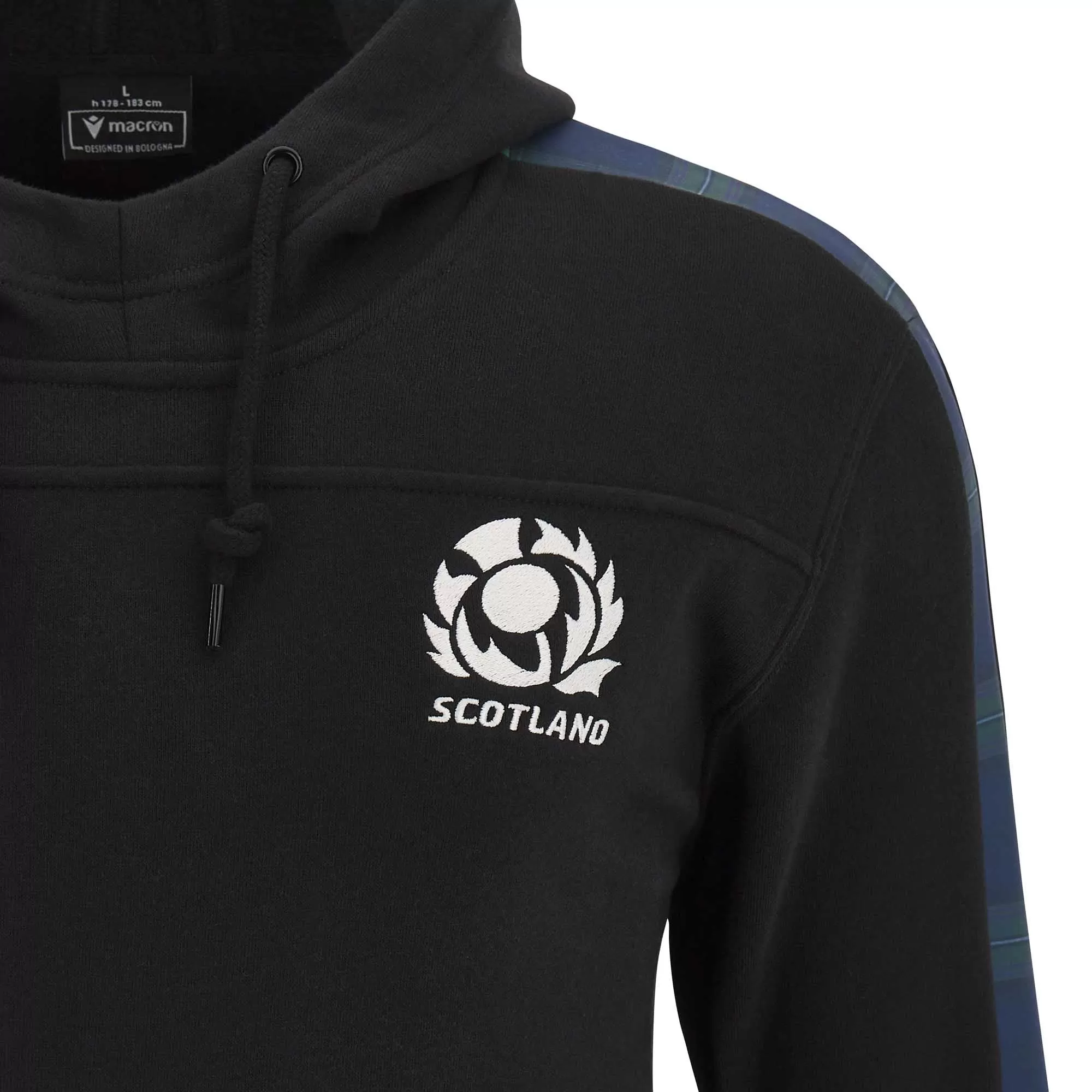 Macron Men's Scotland Rugby Travel Pullover Hoody 23/24 - Black