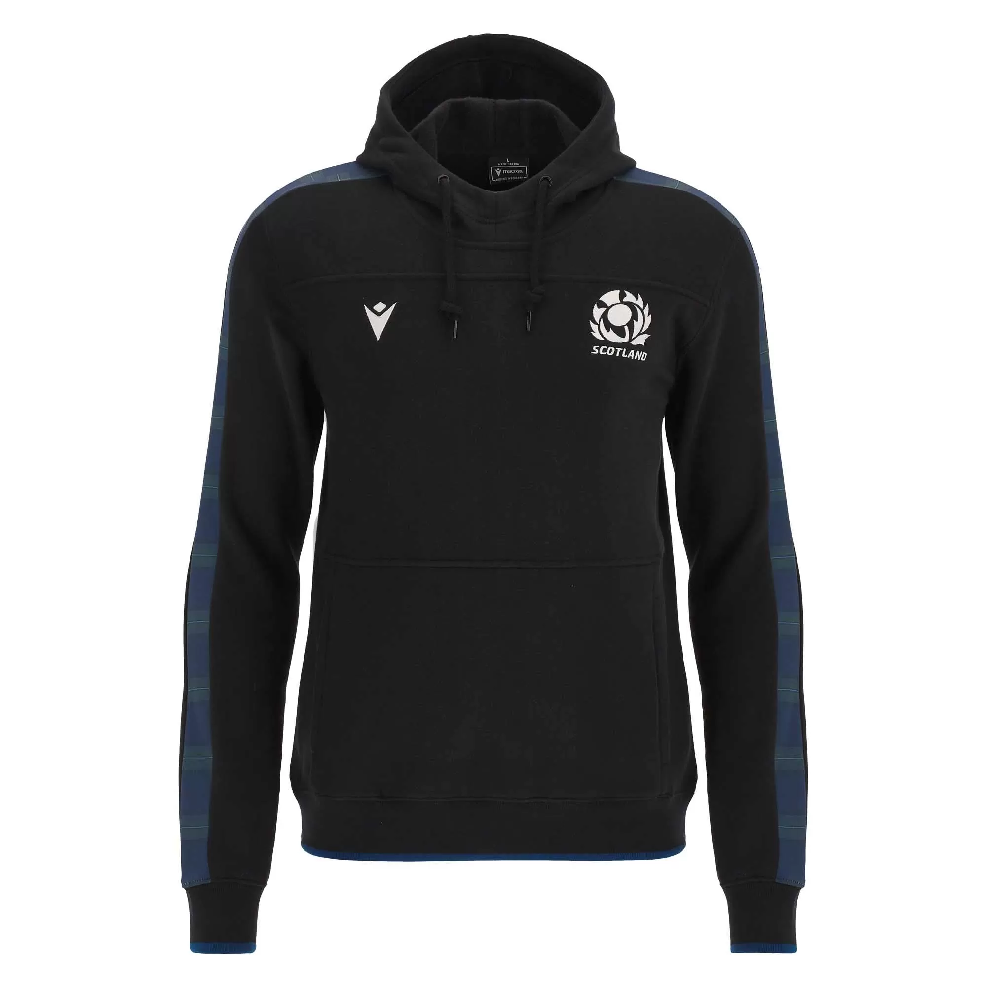 Macron Men's Scotland Rugby Travel Pullover Hoody 23/24 - Black