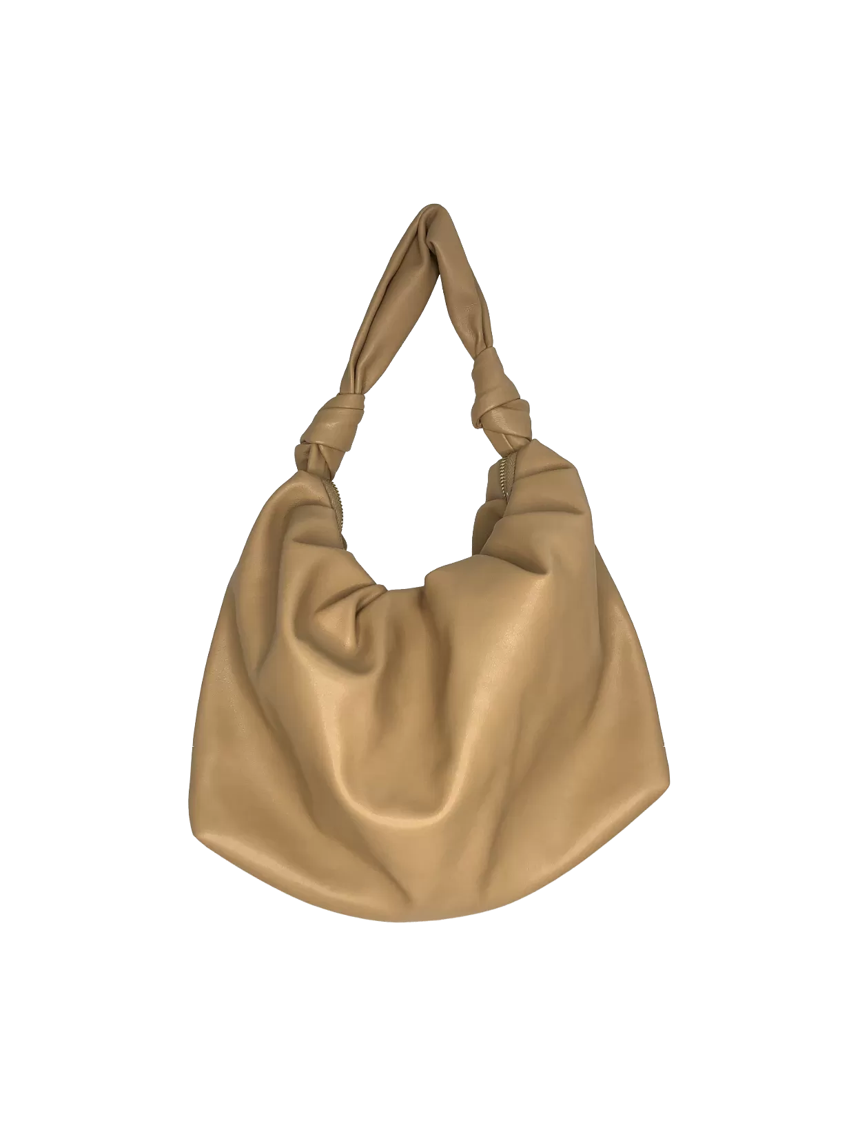 MANGO Brown Pleated Volume Bag One Size