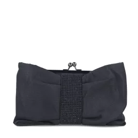 Menbur Black Bow Shimmer Occasion Bag