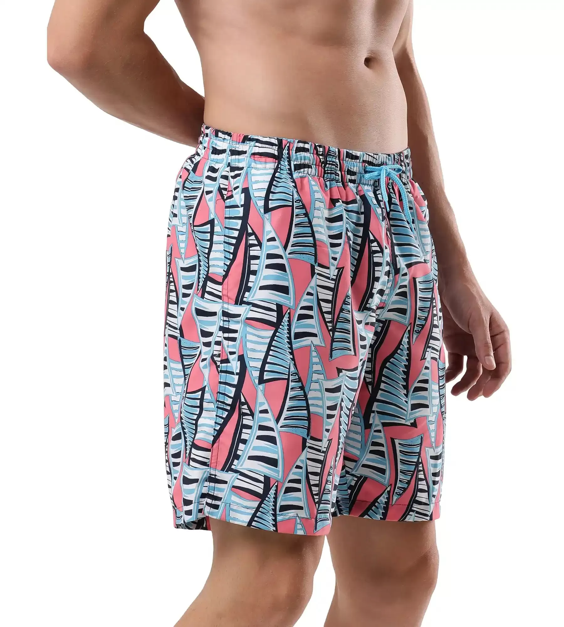 Men's Essential Printed Leisure' Watershorts - Fandango Pink  &  Pure Blue