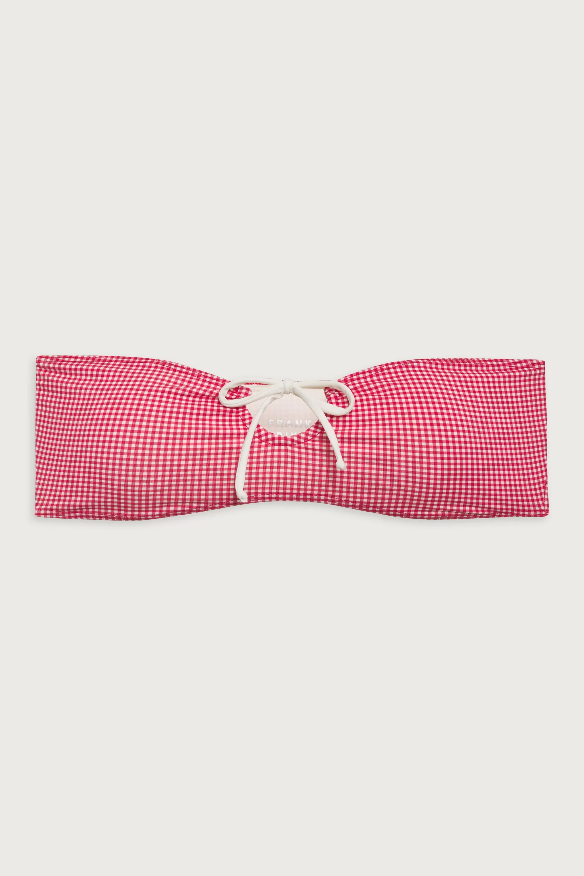 Meredith Bandeau Bikini Top - Ladybug Gingham