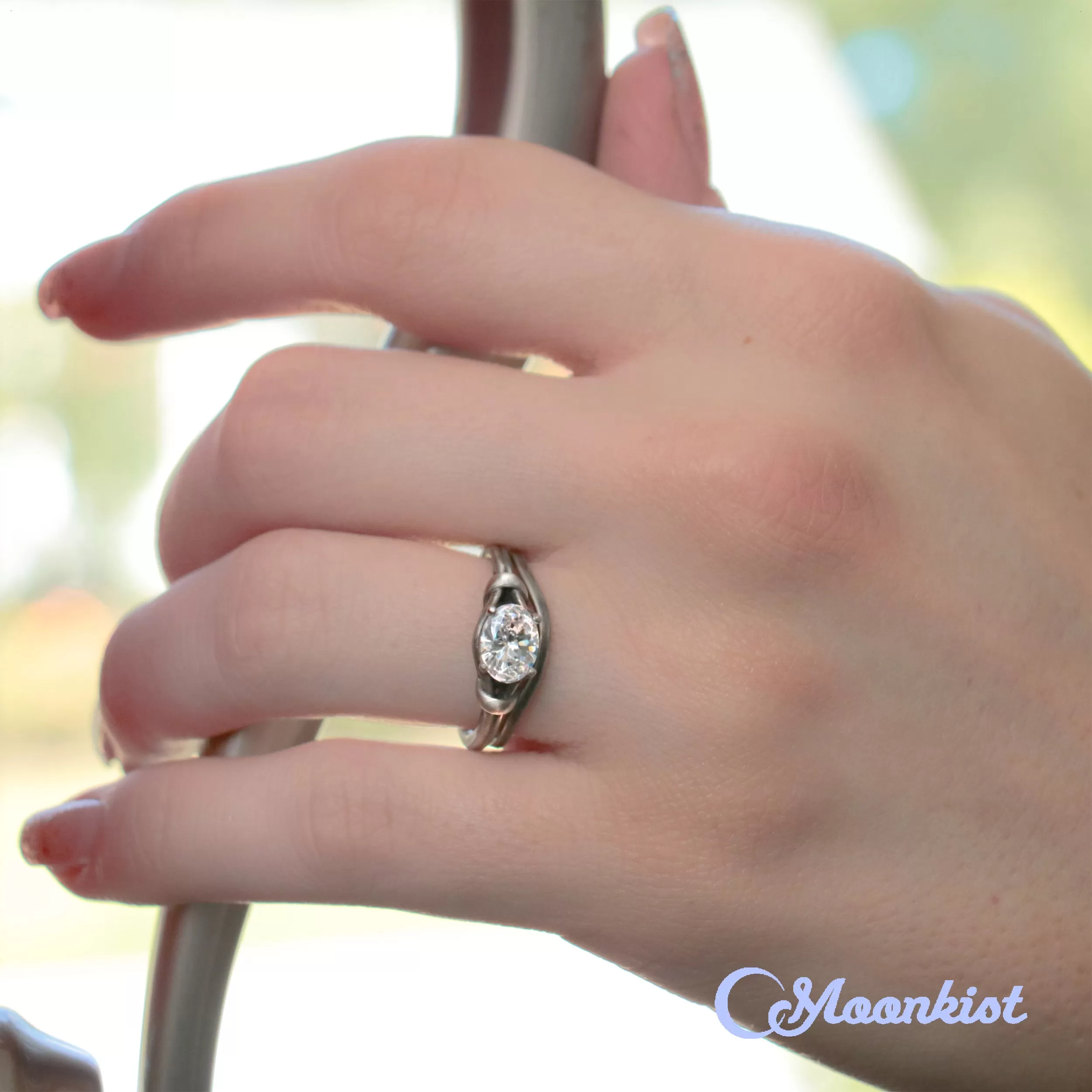 Modern Oval Wedding Ring Set | Moonkist Designs