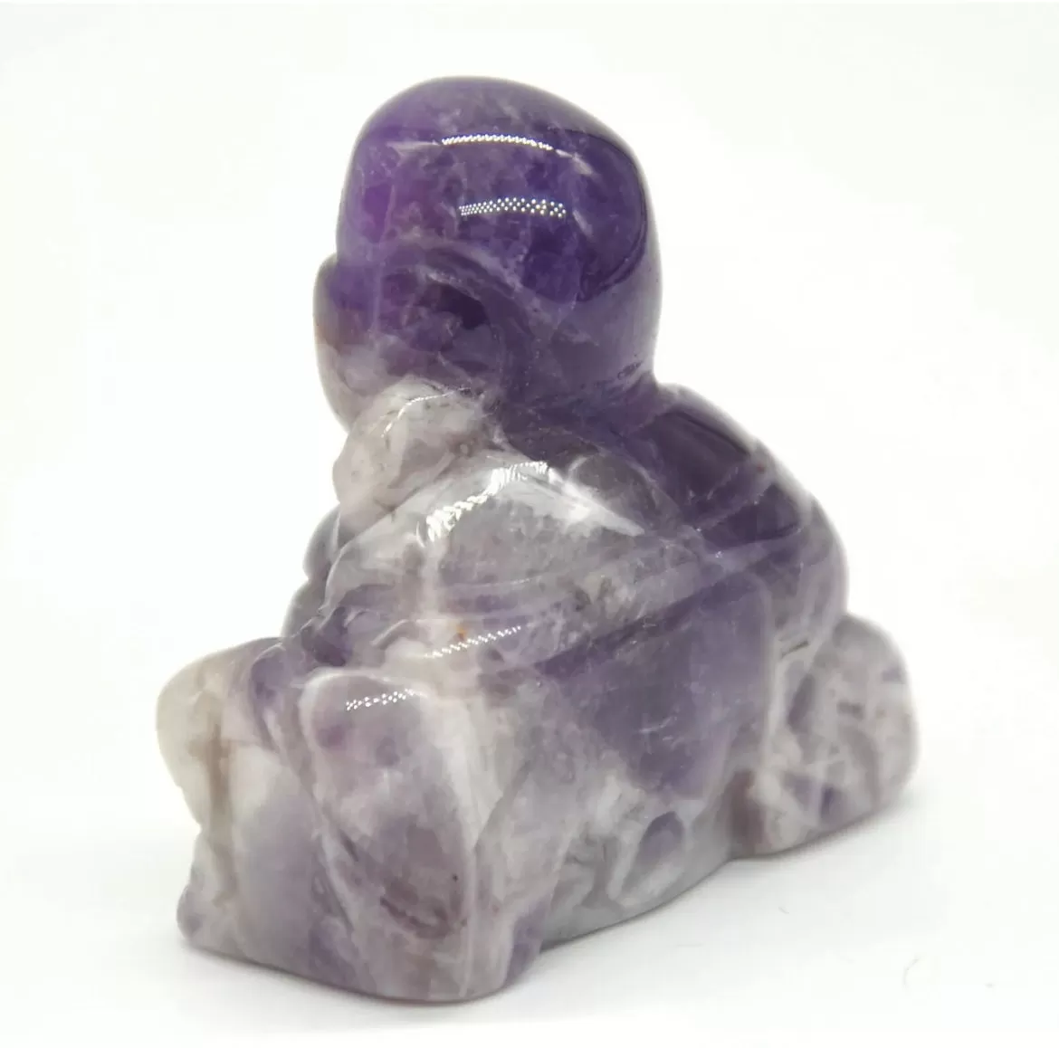 Natural Amethyst Crystal Laughing Buddha