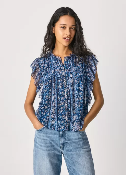 Pepe Jeans Pleated Blouse Janel PL304240 0AA multi