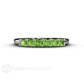 Peridot Princess Anniversary Band Stacking Ring August Birthstone