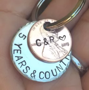 Personalized 5 years and Counting Keychain