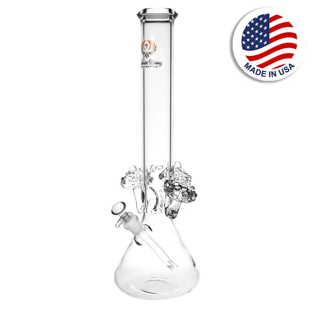 Phoenix Rising 3 Shrooms Beaker Water Pipe