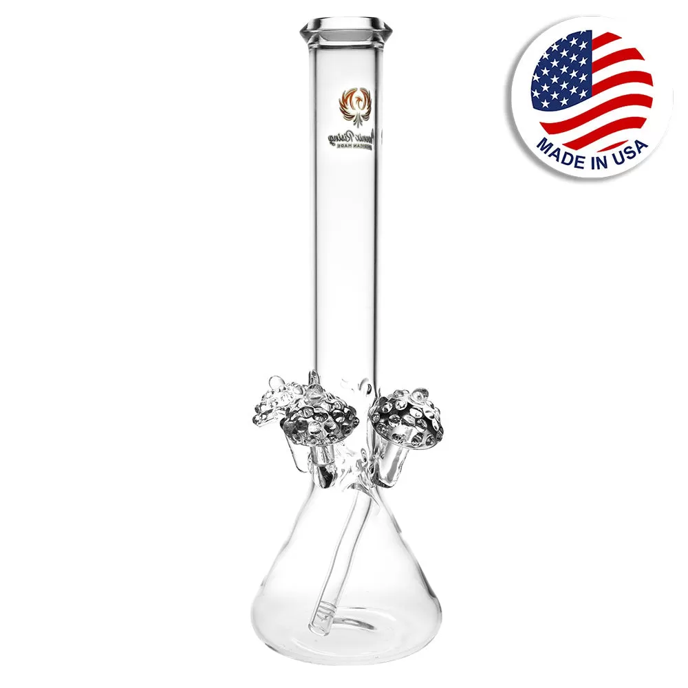 Phoenix Rising 3 Shrooms Beaker Water Pipe