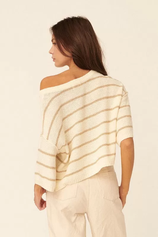 Piper Striped Boat Neck Top