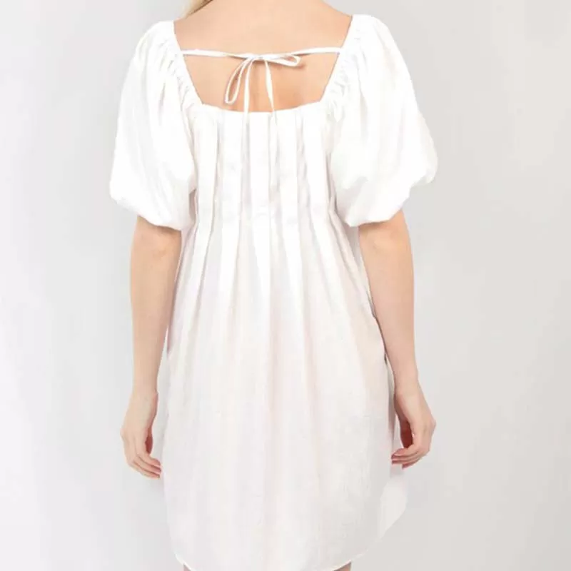 Pleated Front Babydoll Dress