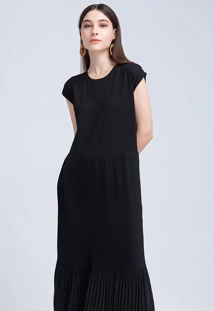 Pleated Hem Sleeveless Dress