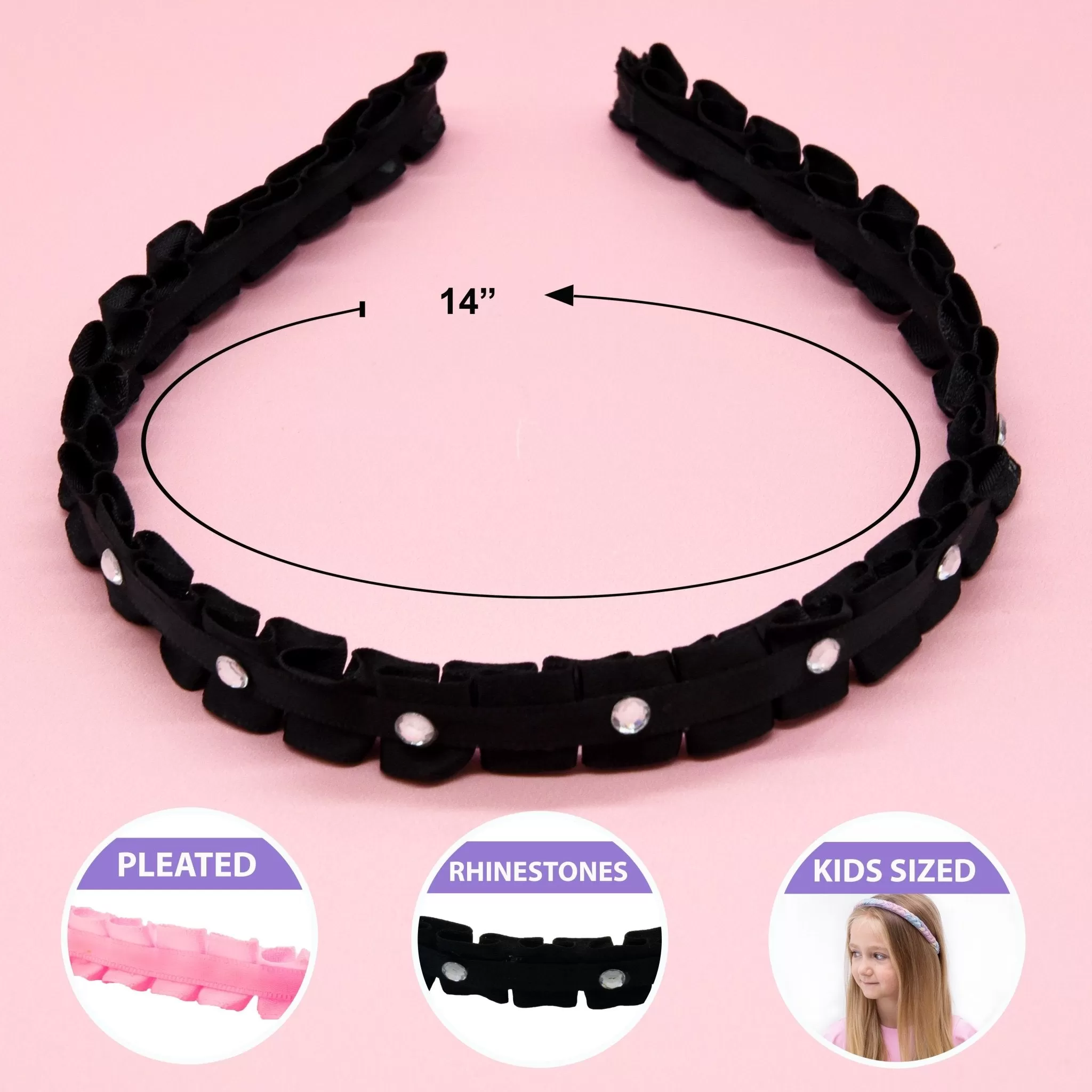 Pleated Rhinestone Headband