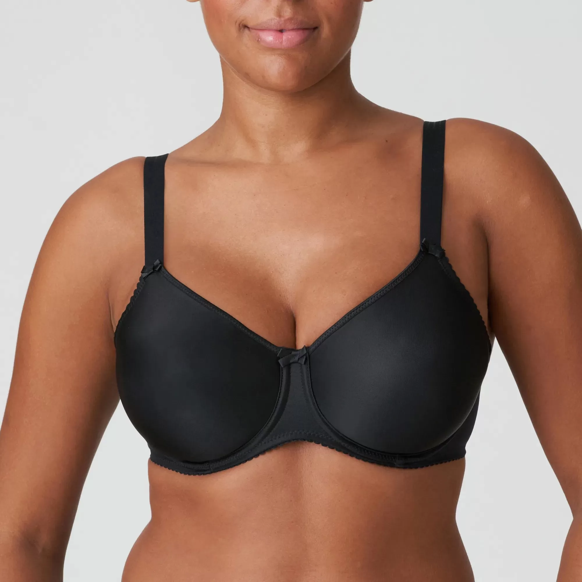 Prima Donna Seamless Non Padded Bra-Satin-Black , Nude