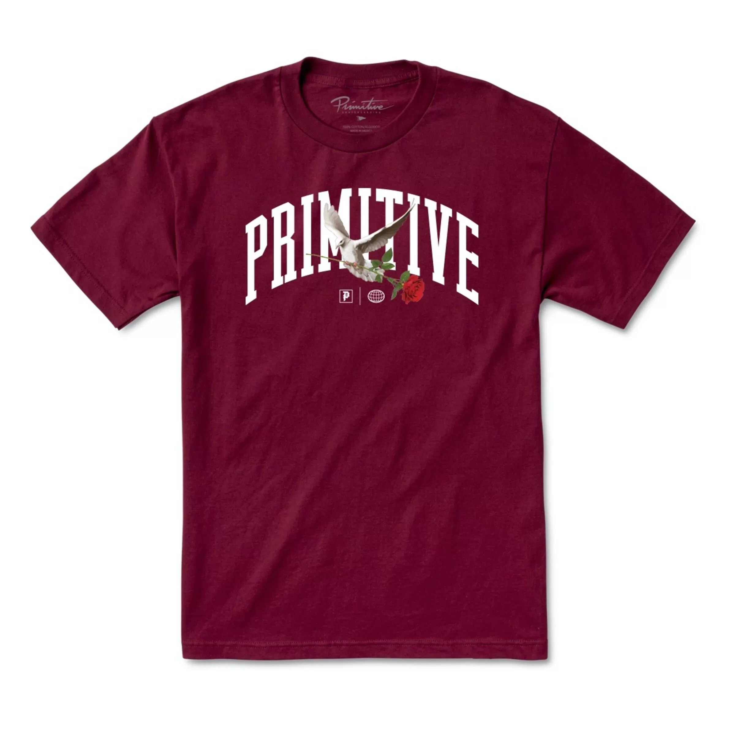 Primitive Messenger Tee in Burgundy