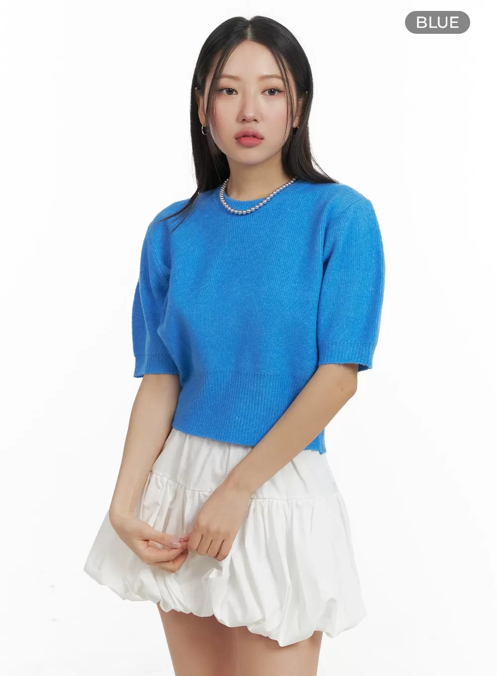 Puff Sleeve Crop Sweater OM428