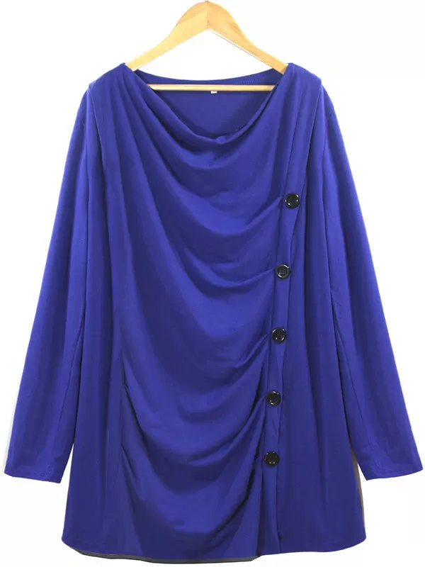 Pure Color Buttons Design Wrap Top