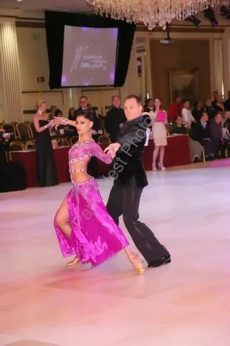 Purple Smooth Dress with Swarovski Crystals