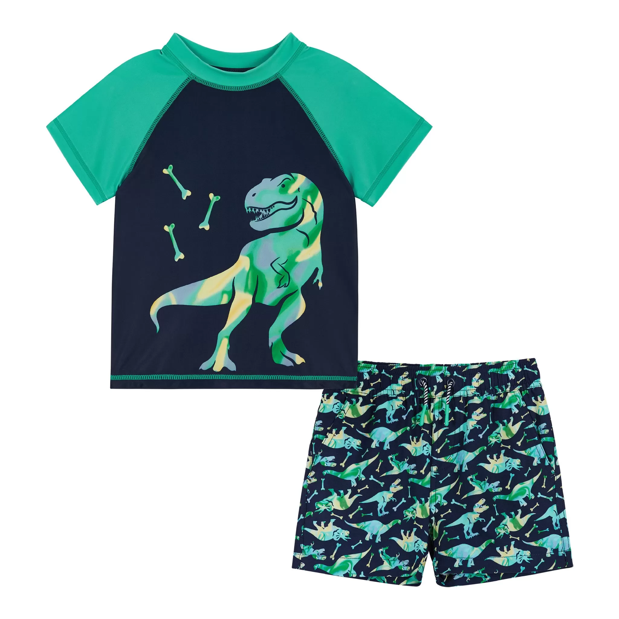 Raglan Rashguard and Boardshort | Dinosaur Graphic