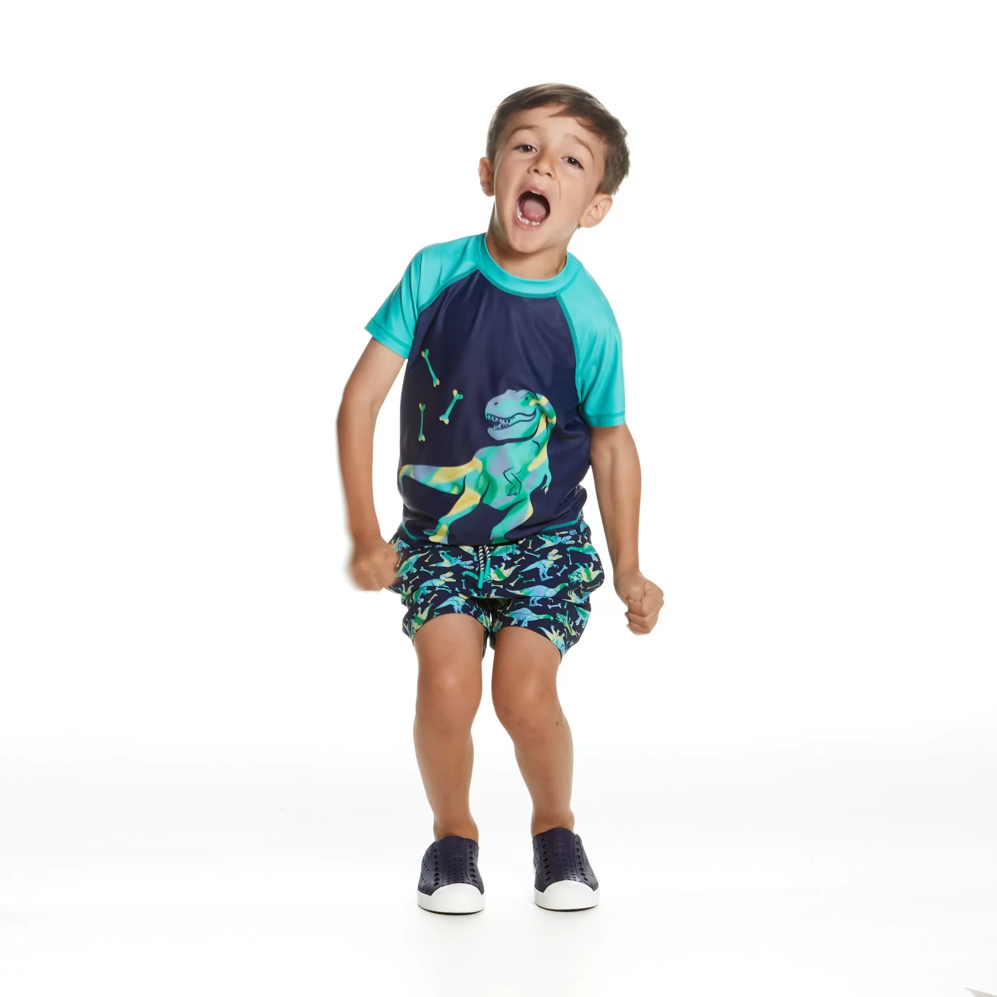 Raglan Rashguard and Boardshort | Dinosaur Graphic