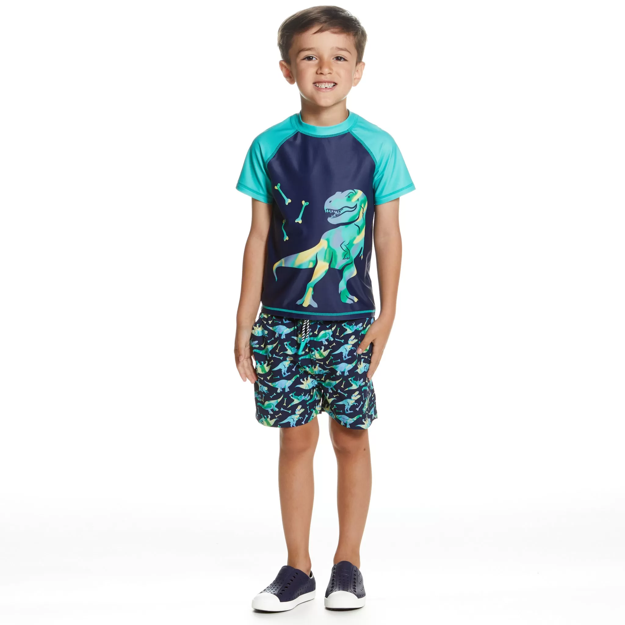 Raglan Rashguard and Boardshort | Dinosaur Graphic