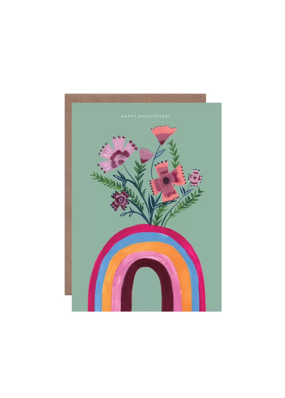  Rainbow & Pretty Flowers  Card