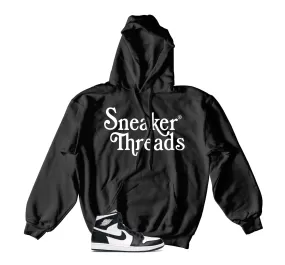 Retro 1 Black And White Hoodie - ST Made - Black