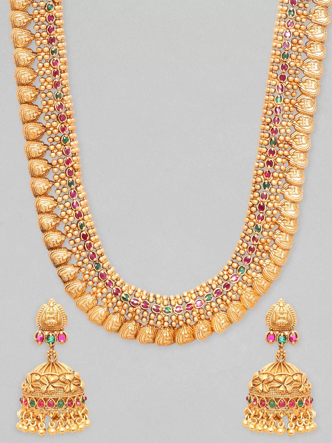 Rubans Divine Gold-Plated Temple Necklace Set