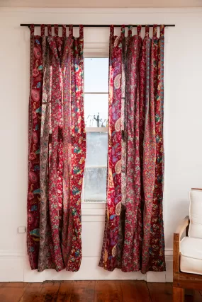 Sari Inspired Mixed Floral Curtain Panel