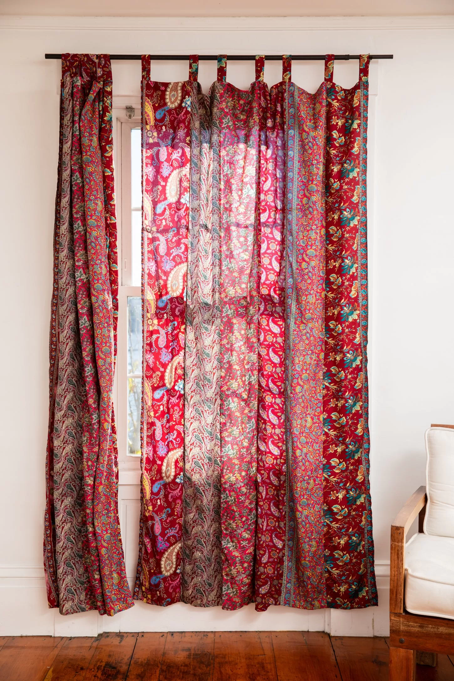 Sari Inspired Mixed Floral Curtain Panel