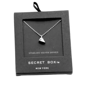 Secret Box Sterling Silver Dipped Cheese Pendant Necklace