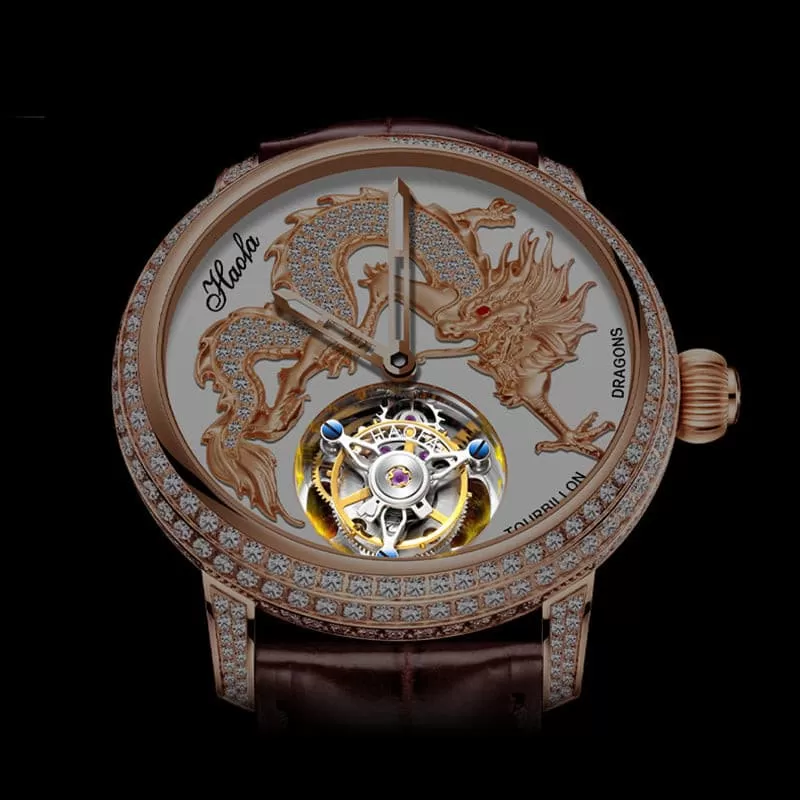 Tourbillon Couple Watches With Dragon