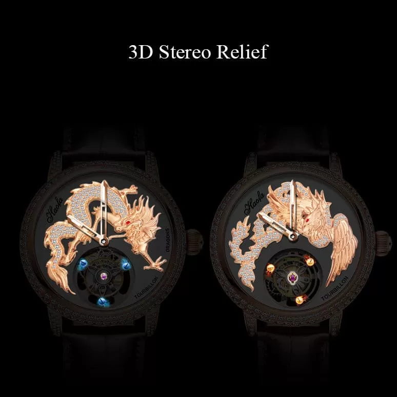 Tourbillon Couple Watches With Dragon