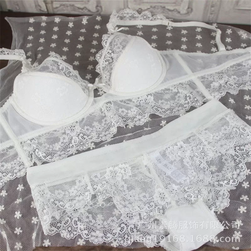 transparent women underwear set push up bra and panty set