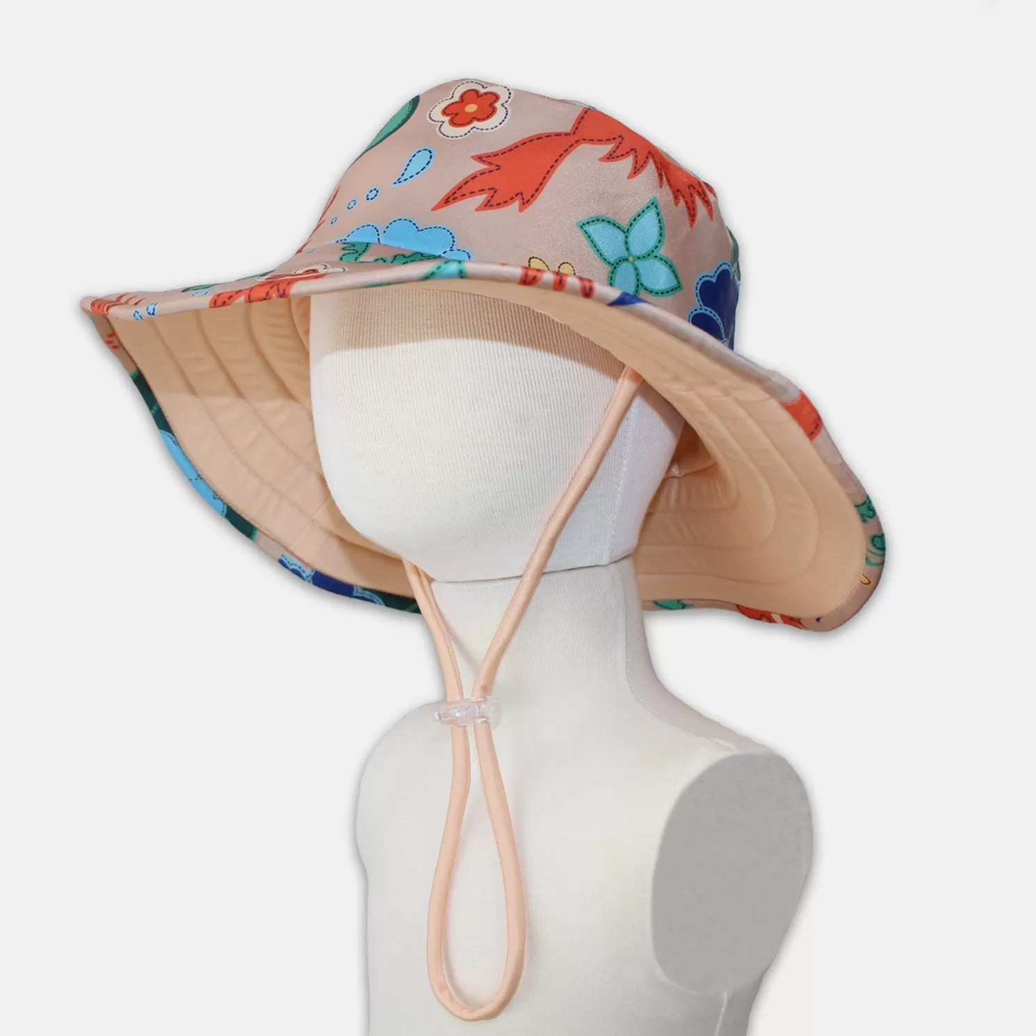 Tyoub Kids Wide Brim Bucket Hat Phoenix Vanilla