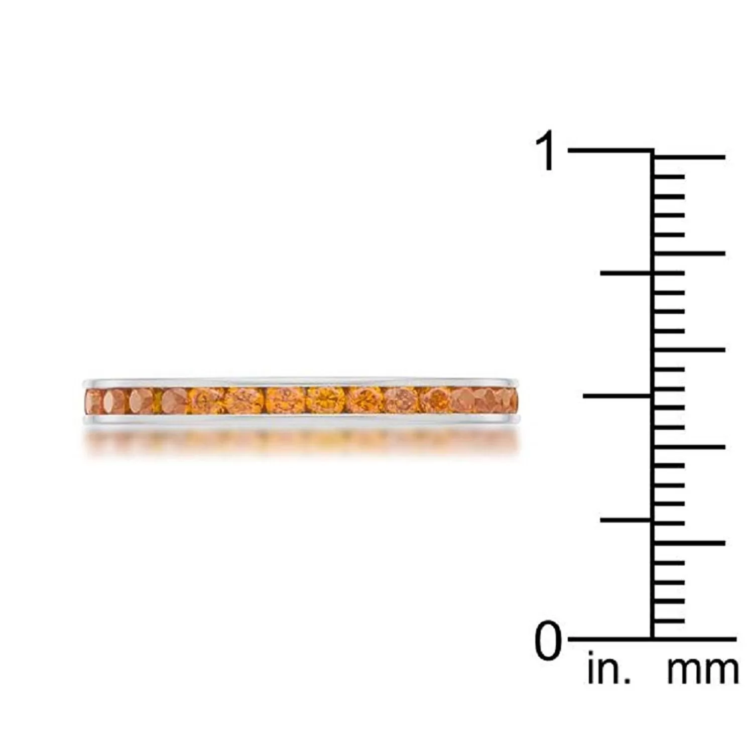 WildKlass 0.5ct Orange CZ Stainless Steel Eternity Band